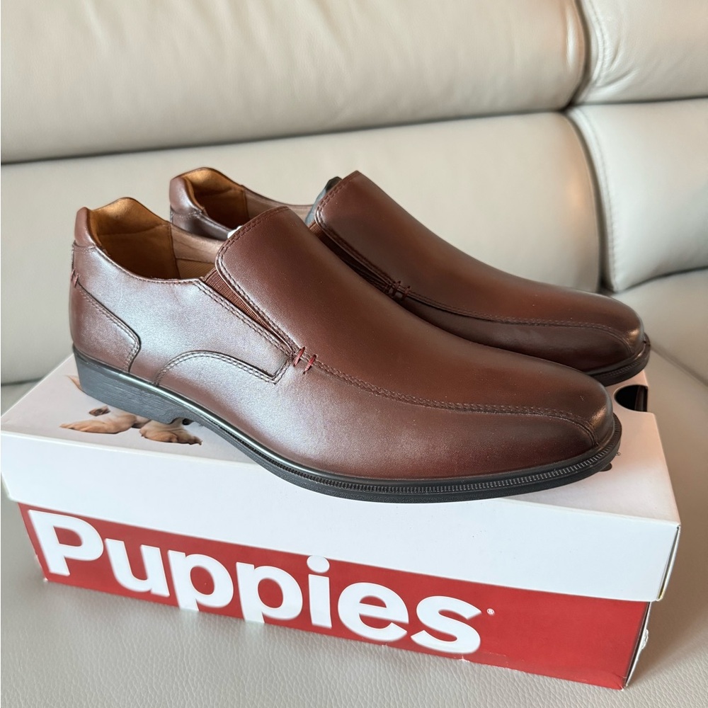 NWT Hush Puppies Men's Hulett Workday Slip-On Loafer Brown size 9 - Picture 1 of 9